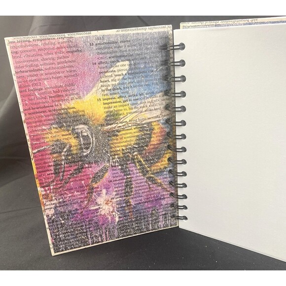 Journal Unique Bee Lover Designs Handmade Upcycled Spiral Notebook Honey 200 Pg - Picture 2 of 7